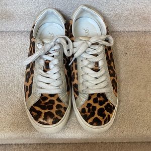 J.Crew sneakers, leopard print, cheetah print, size 8, upper lining:synthetic